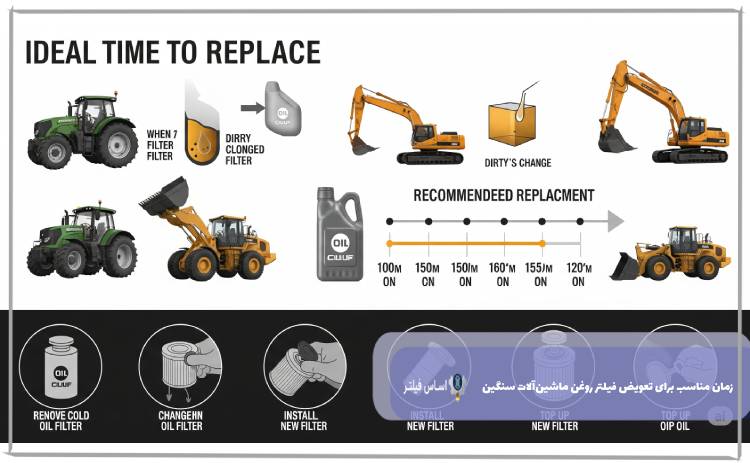 زمان مناسب برای تعویض فیلتر روغن ماشین‌آلات سنگین