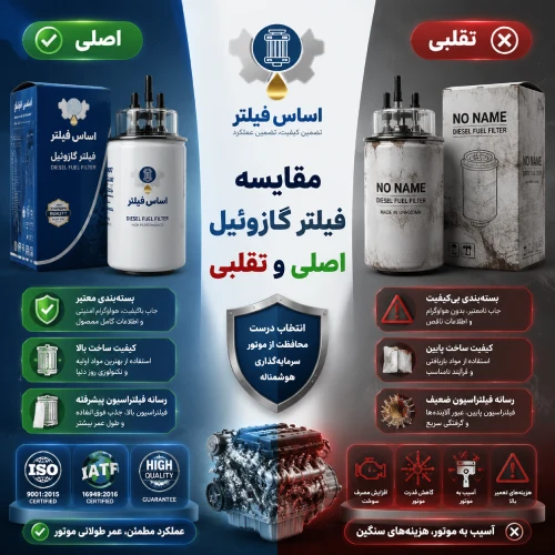 مقایسه خرید فیلتر گازوئیل اصلی و تقلبی