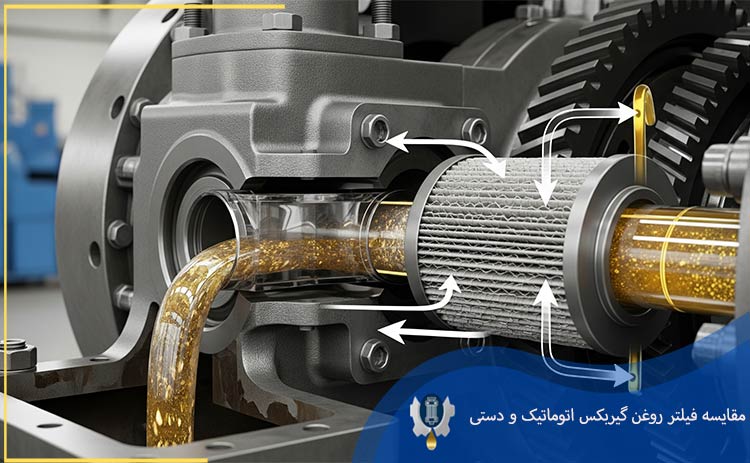 مقایسه فیلتر روغن گیربکس اتوماتیک و دستی در ماشین‌آلات سنگین