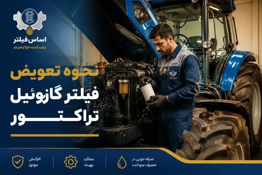 نحوه تعویض فیلتر گازوئیل تراکتور
